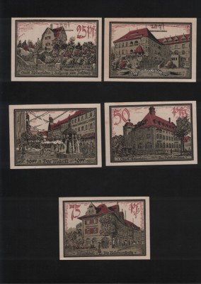 Notgeld Set 2x25 + 2x50 + 75pf Aschersleben foto