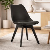 Scaun bucatarie/living, Artool, Mark, PP negru, picioare negre, 49x55.5x82.5 cm