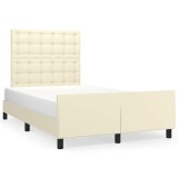 Cumpara ieftin Cadru de pat cu tablie, crem, 120x200 cm, piele ecologica