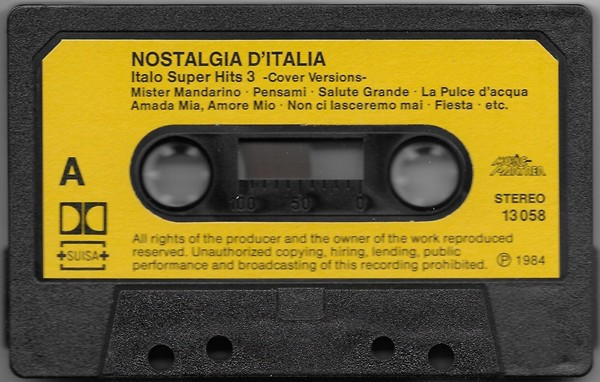 Caseta Nostalgia D&#039;Italia (Italo Super Hits 3), originala
