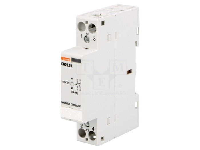 Contactor 2P 20A 24V NO