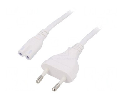 Cablu Alb 1.8m CEE 7/16 la IEC C7 2.5A 250V foto