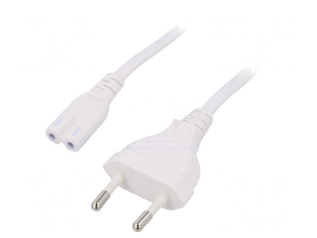 Cablu Alb 1.8m CEE 7/16 la IEC C7 2.5A 250V