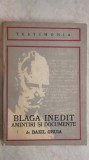 Bazil Gruia - Blaga inedit, amintiri si documente, 1974