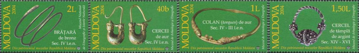 MOLDOVA 2004, Arheologie. Bijuterii din patrimoniul muzeelor, serie neuzată