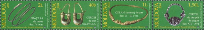 MOLDOVA 2004, Arheologie. Bijuterii din patrimoniul muzeelor, serie neuzată