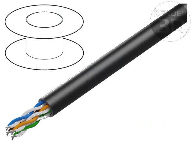 Cablu Ethernet industrial U/UTP 4x2x24AWG exterior 5e