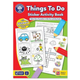 Carte de colorat cu activitati in limba engleza si abtibilduri Lucruri de Facut THINGS TO DO, orchard toys