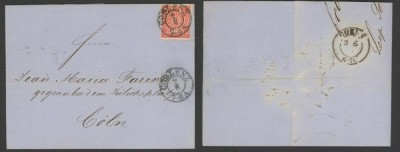 Germany North Conf 1869 Postal History Rare Cover+Content Coblenz to Koln DB.544 foto