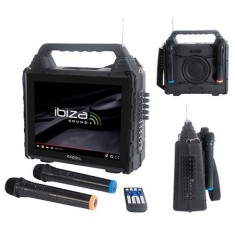 SET PORTABIL KARAOKE CU ECRAN INCORPORAT 14.1&quot; SI 2 MIC WIRELESS