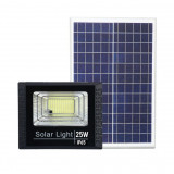 Proiector LED SMD 25W cu incarcare solara Flippy, panou solar, cu telecomanda, suport prindere, material ABS, 1.2AH, 44 LED-uri, 79Lm, 13x13.5 cm, neg