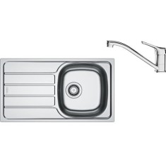 Pachet chiuveta bucatarie inox Franke SKN 611-78/44 ST, dreptunghiulara, 1 cuva si picurator pe partea stanga, 78x43.5x15 cm, adancime cuva 15 cm + Ba