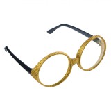 Ochelari Deghizare, Model Mari, Glitter Auriu, Plastic, Oem