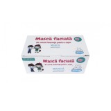 Masca Faciala Pentru Copii - Set 50 Buc - 3 straturi - Roz