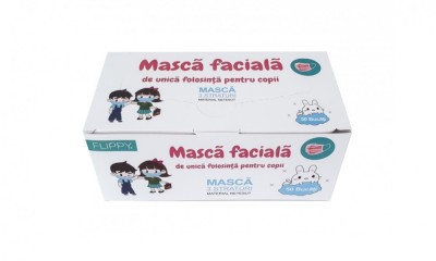 Masca Faciala Pentru Copii - Set 50 Buc - 3 straturi - Roz foto