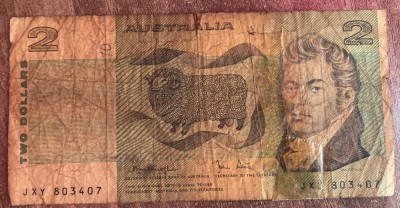 B11 - Bancnota foarte veche - Australia - 2 dolari foto