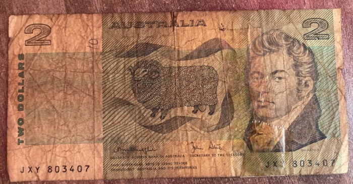 B11 - Bancnota foarte veche - Australia - 2 dolari
