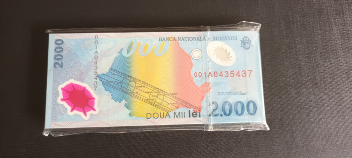 Bancnota 200 lei 1999 eclipsa 100 buc serie consecutiva