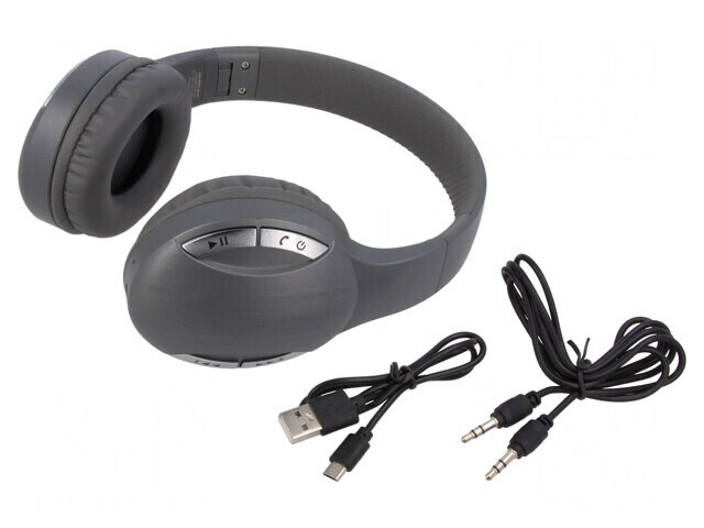 Căști Wireless Argintii cu Microfon și USB B Micro 10m