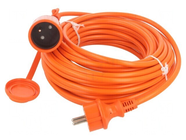 Prelungitor electric portocaliu 15m 3x1,5mm2