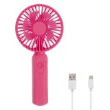 Ventilator Mini Reincarcabil cu USB, Roz, 19 cm, CMCLASS