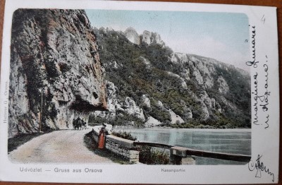 Carte postala, Orsova Cazanele Dunarii, 1903 foto