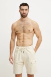 OAS pantaloni scurti din bumbac barbati, culoarea bej, 5023