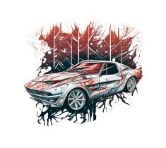 Sticker decorativ Masina, Multicolor, 61 cm, 5747ST foto