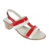 Sandale Dama Piele Naturala GKR Ciucaleti, Rosu &amp; Alb, Toc 5cm, Marimi 35-40, Fabricate in Romania