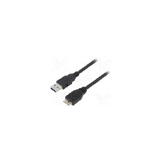 Cablu USB A mufa, USB B micro mufa, USB 3.0, lungime 1.8m, negru, AKYGA - AK-USB-13