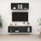 Gossi set de dulapuri tv, 2 piese, gri extralucios, lemn prelucrat