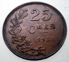 2.062 LUXEMBURG LUXEMBOURG 25 CENTIMES 1930 foto