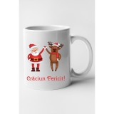 Cana alba personalizata &quot;Craciun Fericit!, modelul 2&quot;, INOVATIX&reg;️. 330ml