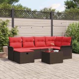 vidaXL Set de canapele pentru grădină cu pernă 7 pcs Rattan poli 3360225