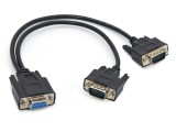 Cablu spliter port Serial 9 pini, Active, RS 232 mama la 2 tata, convertor serial la casa marcat datecs, POS, scaner si alte dispozitive rs232