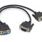 Cablu spliter port Serial 9 pini, Active, RS 232 mama la 2 tata, convertor serial la casa marcat datecs, POS, scaner si alte dispozitive rs232