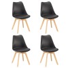 Scaun de sufragerie Silla 4 buc &icirc;n negru