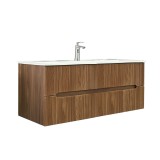 Cumpara ieftin Mască de baie Trent 120 cu 1 chiuvetă ceramică și 2 sertare, stejar apus de soare