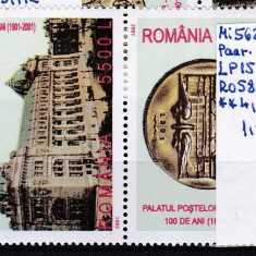 2001 100 de ani de la inagurarea Palat. Postelor par LP1575 MNH Pret 1,5+1Lei
