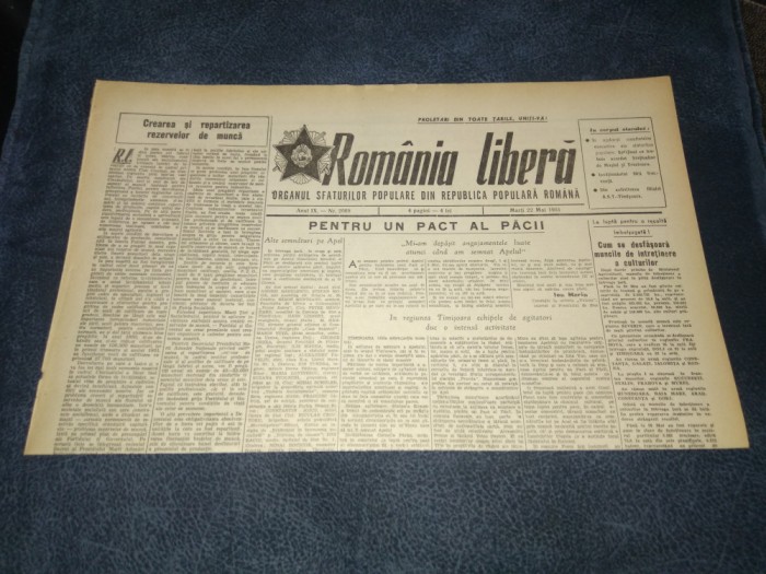 ZIARUL ROMANIA LIBERA 22 MAI 1951