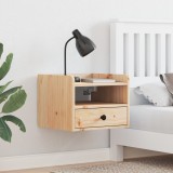 vidaXL Noptieră cu sertar Pe perete Maro 38 x 36 x 29.5 cm Lemn de brad solid