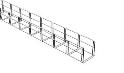 Canal cablu metalic 100x100mm din sarma mesh galvanizat lungime 2m jgheab pentru trasee electrice foto