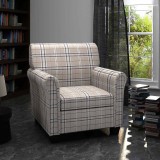 vidaXL Fotoliu cu pernă, crem, material textil 240978