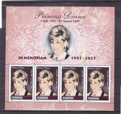 Romania 2017, LP 2158, Printesa Diana 20 de ani de la moarte, MNH! LP 40,00 lei foto