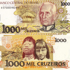 BRAZILIA 1.000 cruzeiros ND (1990-91) UNC!!!