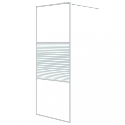 Perete de duș walk-in, alb, 80x195 cm, sticlă ESG transparentă foto