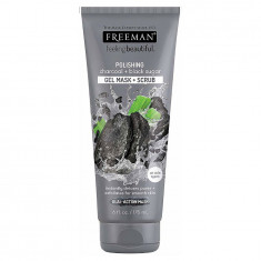 Masca exfolianta cu carbune si zahar negru FREEMAN Polishing Charcoal + Black Sugar Gel Mask, 175 ml foto