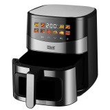 Cumpara ieftin Friteuza cu Aer Cald iHunt Bro Air Fryer Ultra, 6.5L, 1500W, Display Digital, Temperatura Reglabila 80-200 C, Timer, Mentinere la Cald, Geam Vizualiza