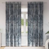Set de 2 gardine din catifea cu &oelig;illets, gri argintiu, 245 x 140 cm