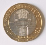 AUSTRIA 50 SCHILLING 1998 WIENNER SECESSION BIMETAL AUNC UNC ( CITITI VA ROG DESCRIEREA ENUNTUL )